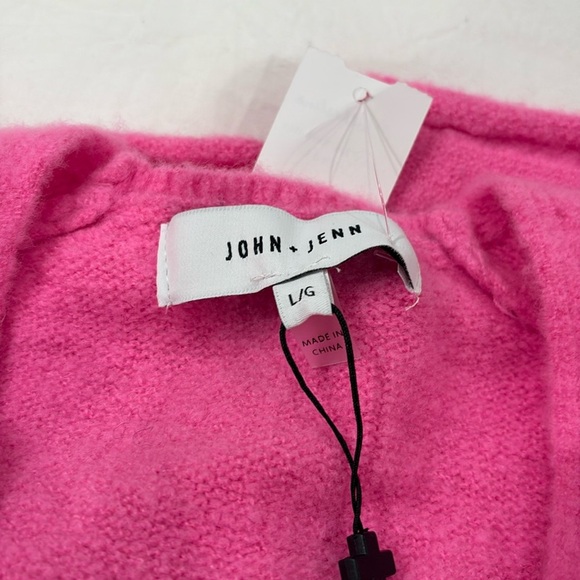 John + Jenn Pink Sweater Dalton Vneck Sweater in Wild NWT - Picture 2 of 10